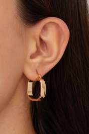 Heliophilia Silver Pendientes de Metal Dorados con Acabado de Laca